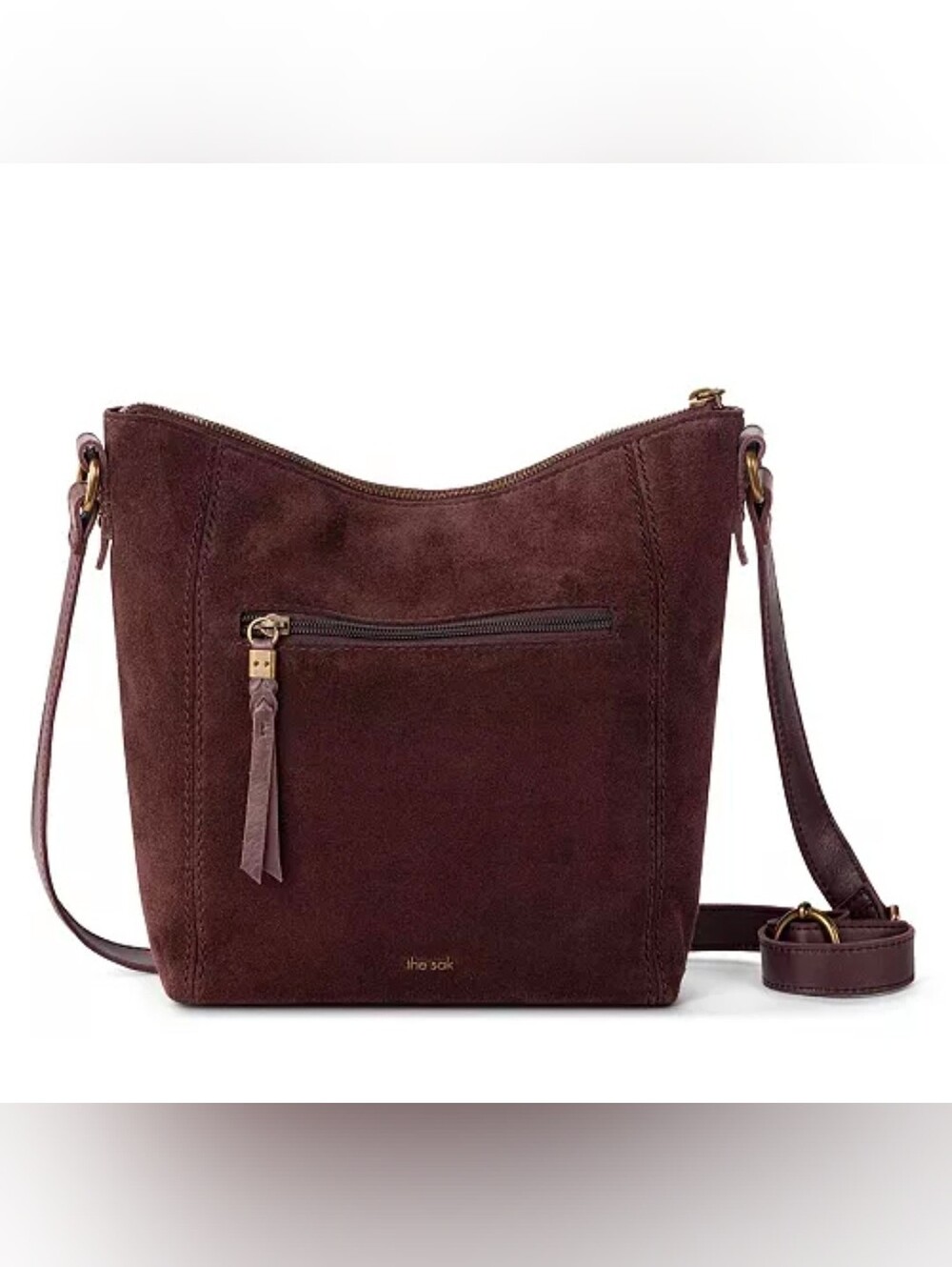 The Sak Suede Crossbody Bag in Dark Brown